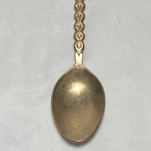 DC 76 Souvenir Spoon 4.5" Gold Tone Enamel Insert Vintage Collectible M.I. Japan - Picture 4 of 9